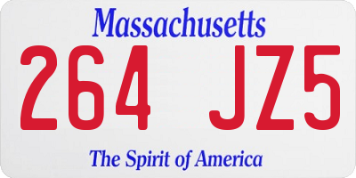 MA license plate 264JZ5