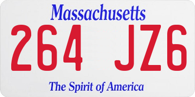MA license plate 264JZ6