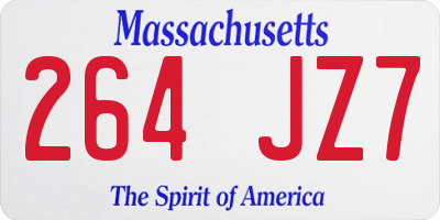 MA license plate 264JZ7
