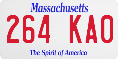 MA license plate 264KA0