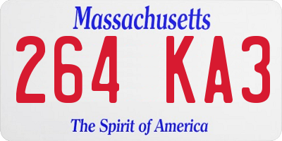 MA license plate 264KA3