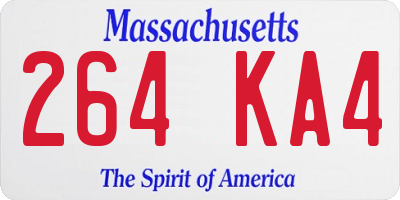 MA license plate 264KA4