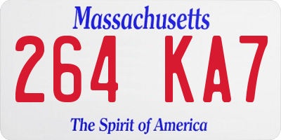 MA license plate 264KA7