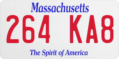 MA license plate 264KA8