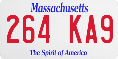 MA license plate 264KA9