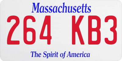 MA license plate 264KB3