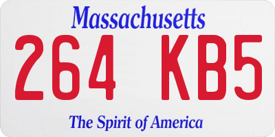 MA license plate 264KB5