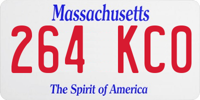 MA license plate 264KC0
