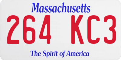 MA license plate 264KC3