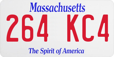 MA license plate 264KC4