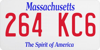 MA license plate 264KC6