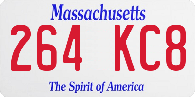 MA license plate 264KC8