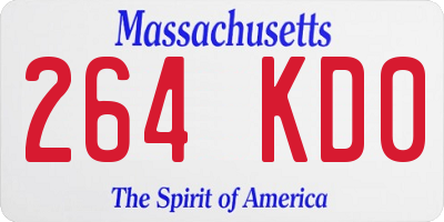 MA license plate 264KD0