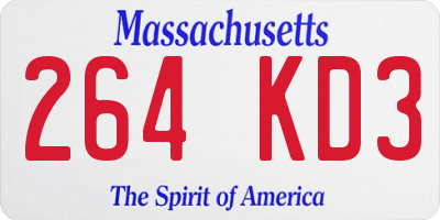 MA license plate 264KD3