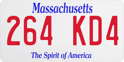 MA license plate 264KD4