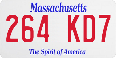 MA license plate 264KD7