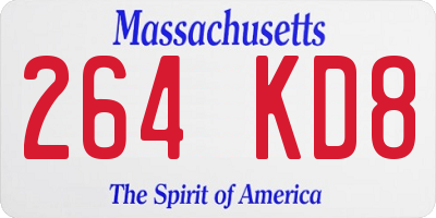 MA license plate 264KD8