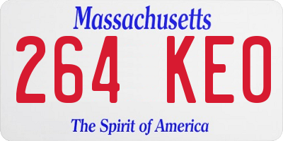 MA license plate 264KE0