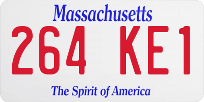 MA license plate 264KE1
