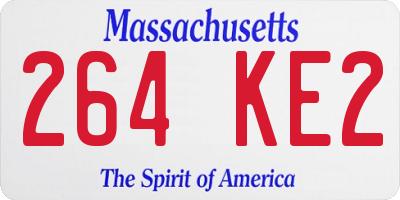 MA license plate 264KE2
