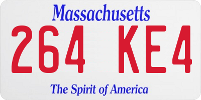 MA license plate 264KE4
