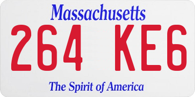 MA license plate 264KE6