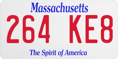 MA license plate 264KE8