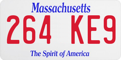 MA license plate 264KE9