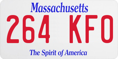 MA license plate 264KF0