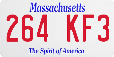 MA license plate 264KF3