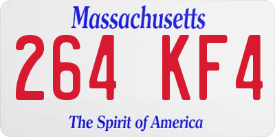MA license plate 264KF4