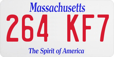 MA license plate 264KF7