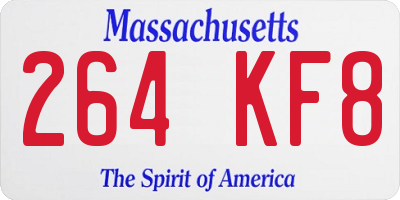 MA license plate 264KF8