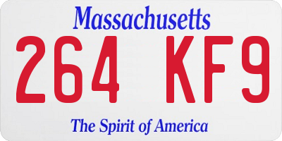 MA license plate 264KF9