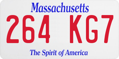 MA license plate 264KG7