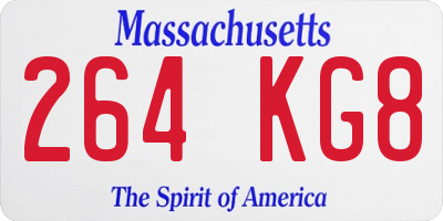 MA license plate 264KG8