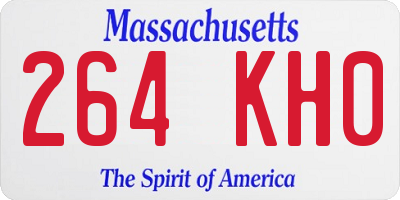 MA license plate 264KH0