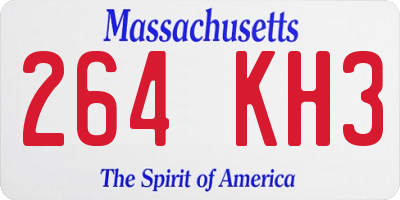 MA license plate 264KH3