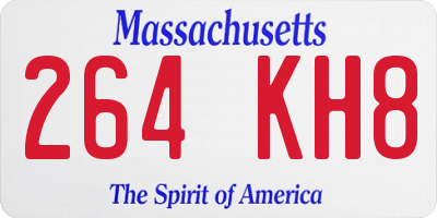 MA license plate 264KH8