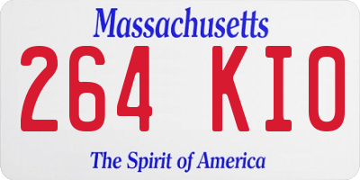 MA license plate 264KI0