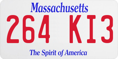 MA license plate 264KI3