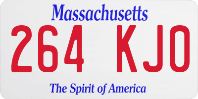 MA license plate 264KJ0