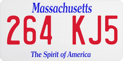 MA license plate 264KJ5