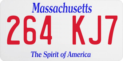 MA license plate 264KJ7