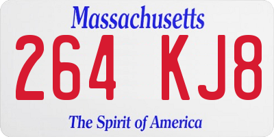 MA license plate 264KJ8