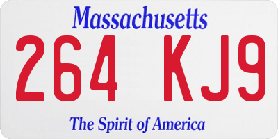 MA license plate 264KJ9