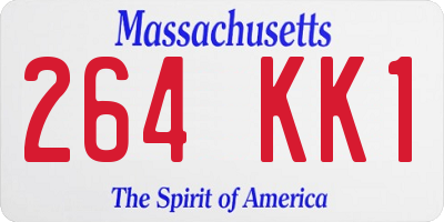MA license plate 264KK1