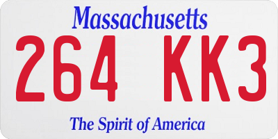 MA license plate 264KK3