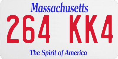 MA license plate 264KK4