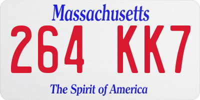 MA license plate 264KK7